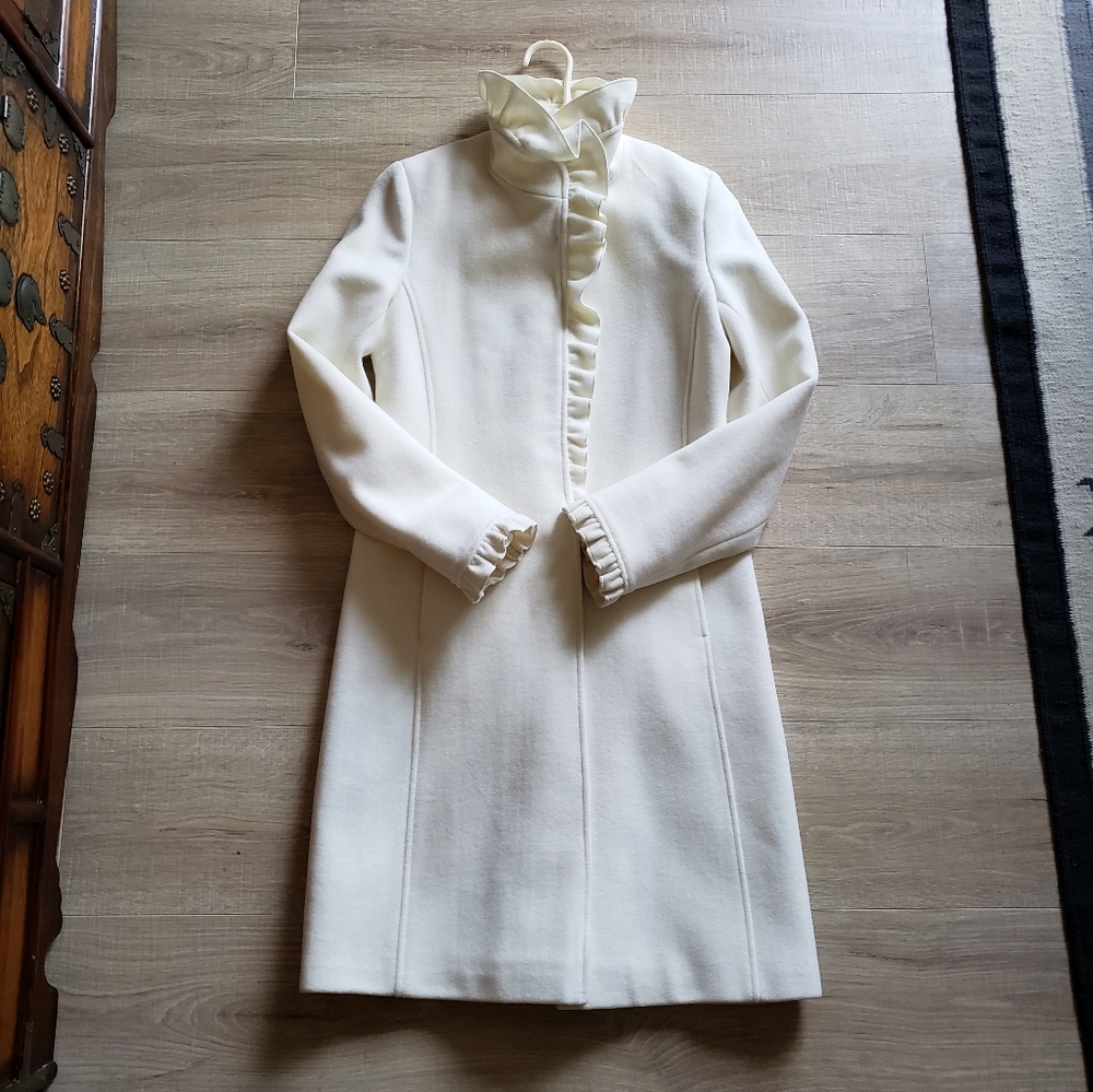 DKNY cream wool coat - size 2 - NWOT